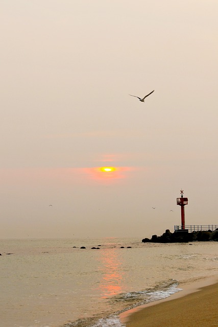 Free download sunrise beach lighthouse sunset free picture to be edited with GIMP free online image editor