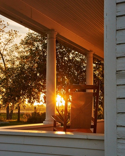 Free download Sunrise Porch Rocking Chair -  free photo or picture to be edited with GIMP online image editor
