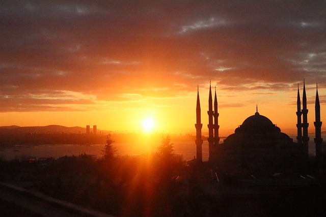 Free download sunrise sea cami sultanahmet free picture to be edited with GIMP free online image editor