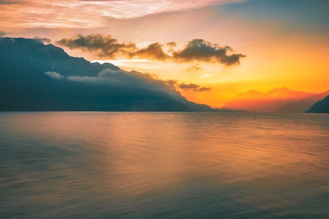 Free download sunrise villa lake lake como free picture to be edited with GIMP free online image editor
