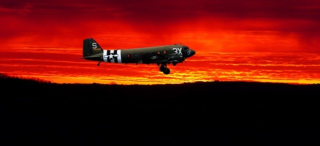 Free download Sunset Aircraft Bomber -  free photo or picture to be edited with GIMP online image editor