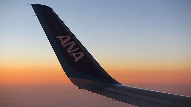 Free download Sunset All Nippon Airways Ana -  free photo or picture to be edited with GIMP online image editor