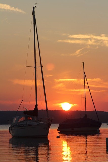 Free download Sunset Ammersee Lake -  free photo or picture to be edited with GIMP online image editor