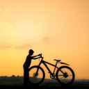 Sunset and bicycle  screen for extension Chrome web store in OffiDocs Chromium
