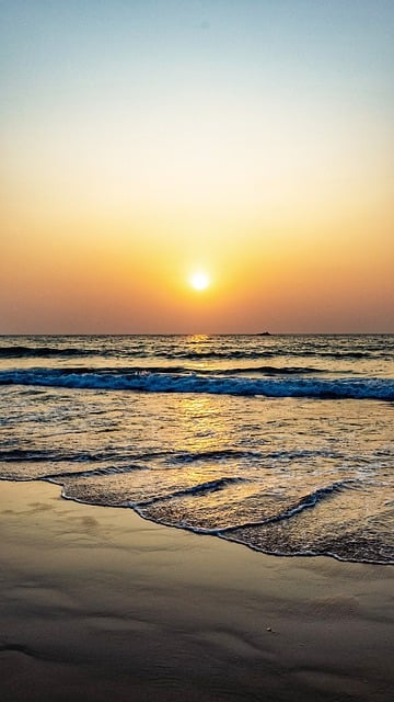 Free download sunset beach sea ocean sun free picture to be edited with GIMP free online image editor