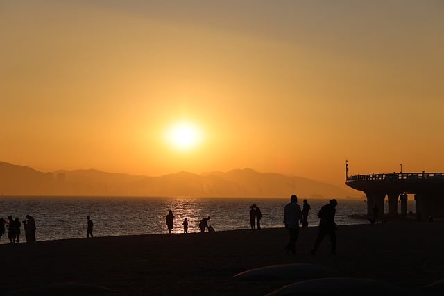 Free download sunset beach seaside sunset red sky free picture to be edited with GIMP free online image editor