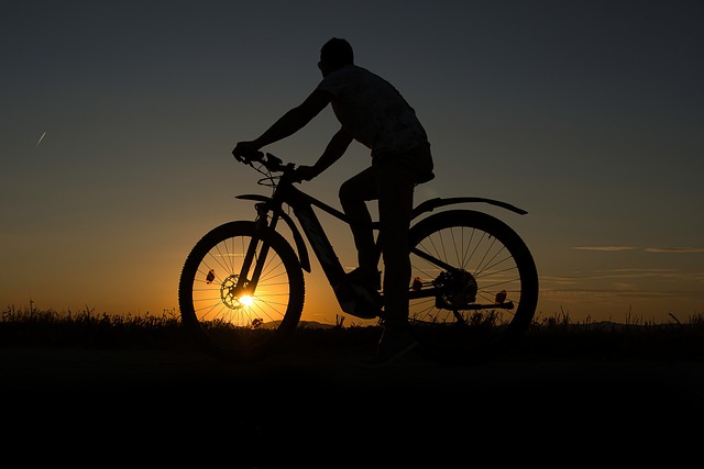 Free download sunset bike man person human free picture to be edited with GIMP free online image editor