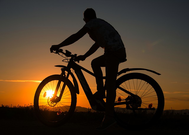 Free download sunset bike man sun person human free picture to be edited with GIMP free online image editor