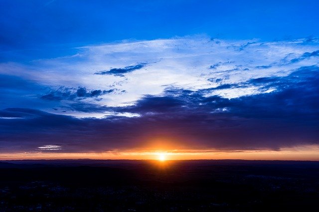 Free download Sunset Blue Sky -  free photo or picture to be edited with GIMP online image editor