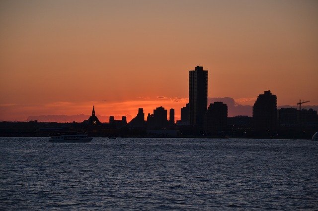 Unduh gratis Sunset City New York - foto atau gambar gratis untuk diedit dengan editor gambar online GIMP