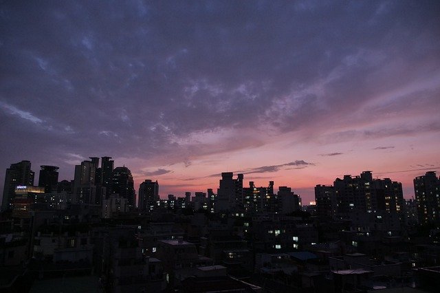 무료 다운로드 선셋 시티 서울 - 무료 사진 또는 GIMP 온라인 이미지 편집기로 편집할 사진