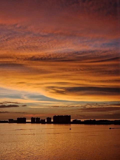 Free download sunset clouds sea ocean nature free picture to be edited with GIMP free online image editor