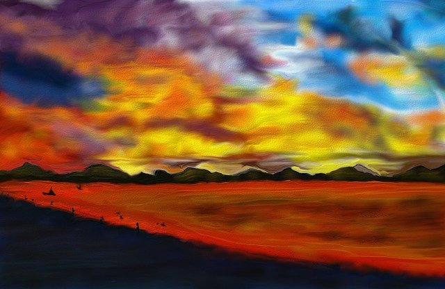Free download Sunset Distant View Evening Sky -  free illustration to be edited with GIMP free online image editor