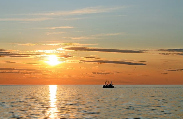 Free download sunset evening sky sea baltic sea free picture to be edited with GIMP free online image editor