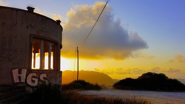 Free picture Sunset House Ruin -  to be edited by GIMP free image editor by OffiDocs