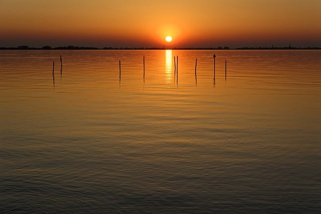 Free download sunset ijsselmeer water reflection free picture to be edited with GIMP free online image editor