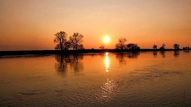 Free download Sunset Landscape River -  free photo or picture to be edited with GIMP online image editor