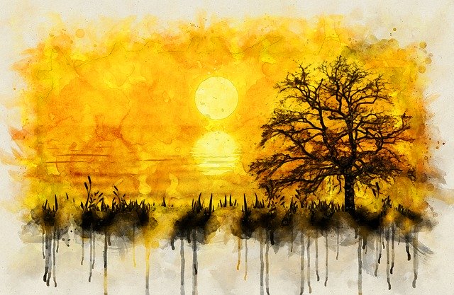 Free download Sunset Nature Fantasy -  free illustration to be edited with GIMP free online image editor