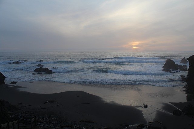 免费下载日落海洋自然 - 使用 GIMP 在线图像编辑器编辑的免费照片或图片