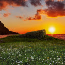 Sunset of red sea and mountains  screen for extension Chrome web store in OffiDocs Chromium