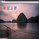 Sunset Over The Sea Theme 1366x768  screen for extension Chrome web store in OffiDocs Chromium