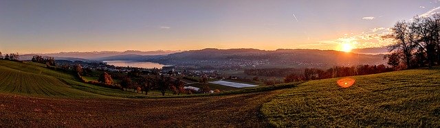 Free download Sunset Panorama Landscape -  free photo or picture to be edited with GIMP online image editor