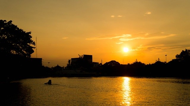 Muat turun percuma Sunset Park Lake - foto atau gambar percuma untuk diedit dengan editor imej dalam talian GIMP