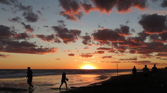 Free download Sunset People Beach -  free photo or picture to be edited with GIMP online image editor