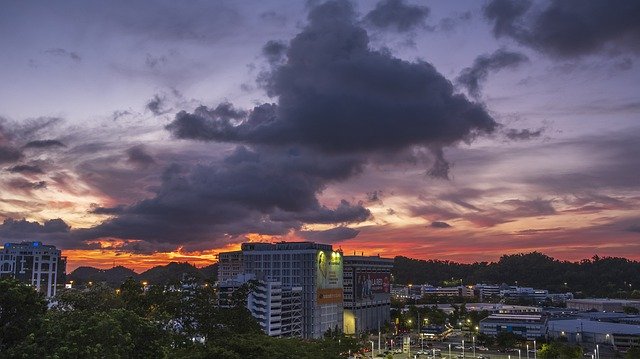 Бесплатно скачать Закат в Пуэрто-Рико в городе - бесплатную фотографию или картинку для редактирования с помощью онлайн-редактора изображений GIMP