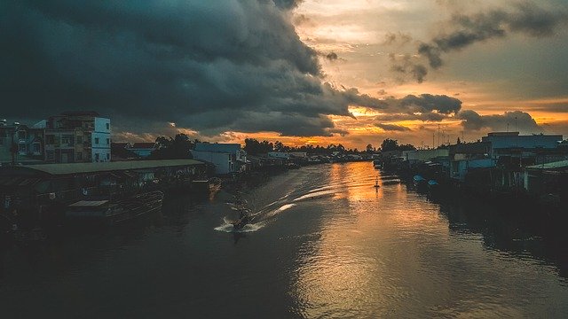Free download Sunset River Dimensional -  free photo or picture to be edited with GIMP online image editor