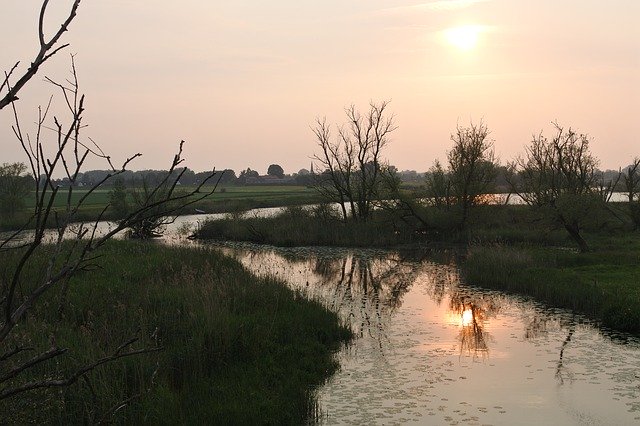 Descărcare gratuită Sunset River Dutch - fotografie sau imagine gratuită pentru a fi editată cu editorul de imagini online GIMP