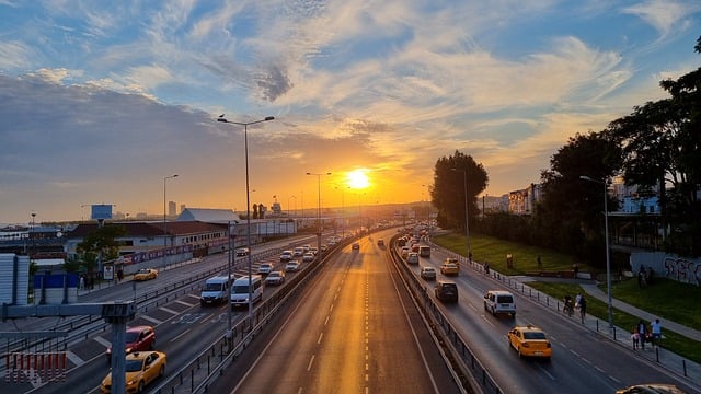 Free download sunset road highway traffic car free picture to be edited with GIMP free online image editor