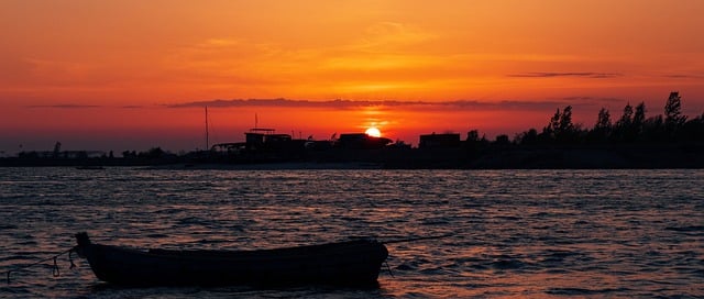 Free download sunset sea boat sky beach marine free picture to be edited with GIMP free online image editor