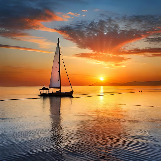 Free download sunset sea boat vessel adventure free picture to be edited with GIMP free online image editor