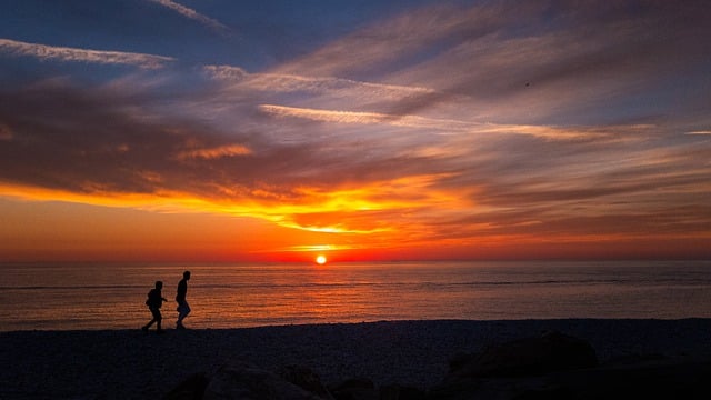 Free download sunset sea couple sky atmosphere free picture to be edited with GIMP free online image editor