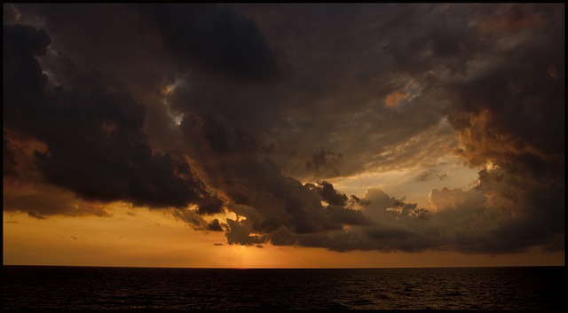 Free download sunset sea evening ocean clouds free picture to be edited with GIMP free online image editor