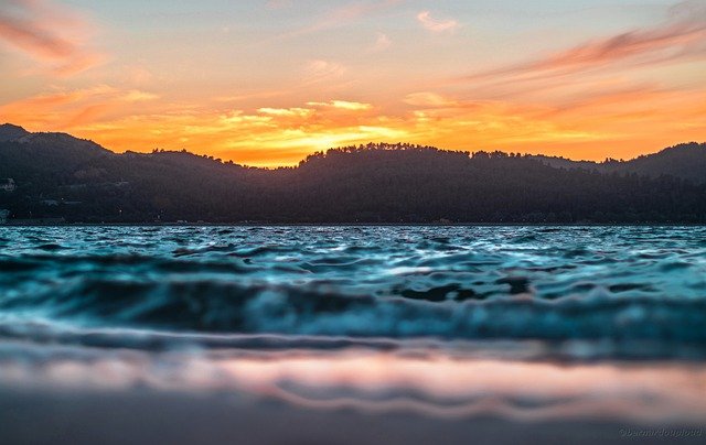 Free download sunset sea landscape water sky free picture to be edited with GIMP free online image editor