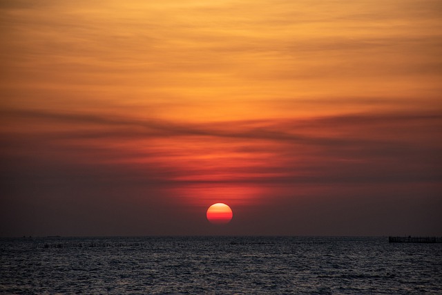Free download sunset sea ocean sky nature dusk free picture to be edited with GIMP free online image editor