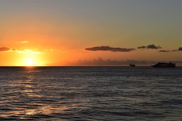 Free download sunset sea ocean water waves free picture to be edited with GIMP free online image editor