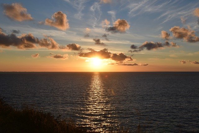 Free download sunset sea seascape dusk panoramic free picture to be edited with GIMP free online image editor