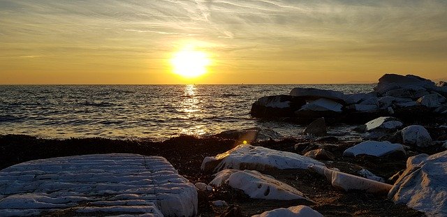 Téléchargement gratuit de Sunset Sea Thassos - photo ou image gratuite à modifier avec l'éditeur d'images en ligne GIMP