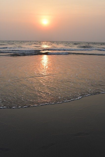 Muat turun percuma Sunset Sea Wave - foto atau gambar percuma untuk diedit dengan editor imej dalam talian GIMP