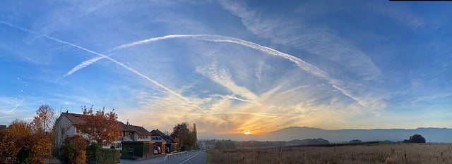 Free download sunset sky fall dusk house free picture to be edited with GIMP free online image editor