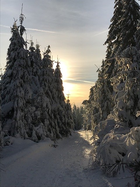 Template Photo Sunset Snow Landscape -  for OffiDocs