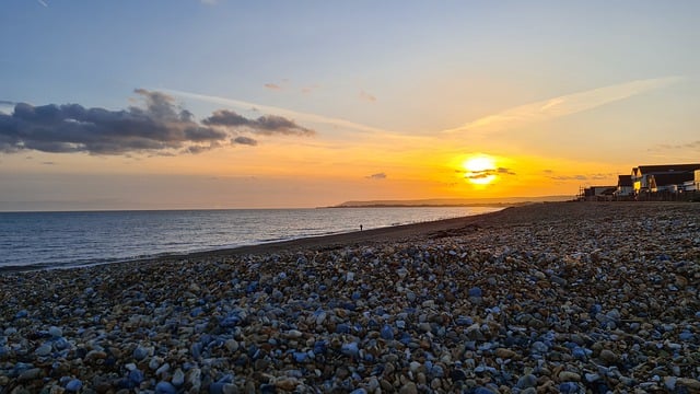 Muat turun percuma gambar percuma musim sejuk pantai selatan matahari terbenam untuk diedit dengan editor imej dalam talian percuma GIMP