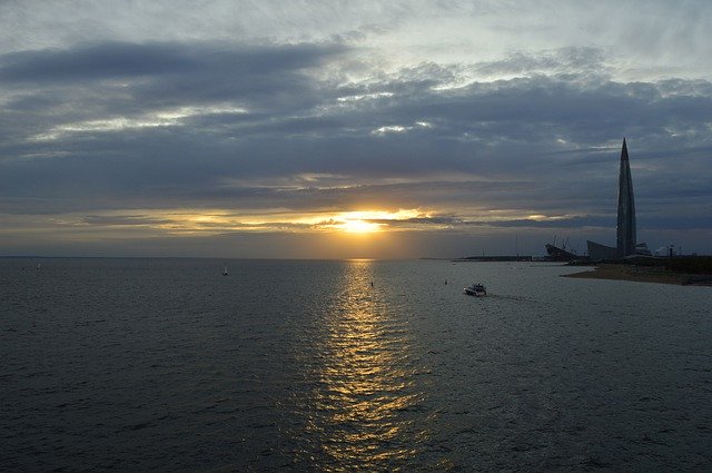 Free download Sunset Spb Quay -  free photo or picture to be edited with GIMP online image editor