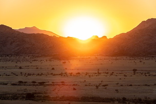 Free download Sunset Steppe Desert -  free photo or picture to be edited with GIMP online image editor