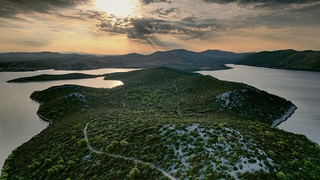 Free download sunset sunrise drone forest nature free picture to be edited with GIMP free online image editor