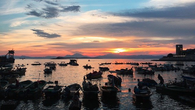 Muat turun percuma Sunset The Sea Port - foto atau gambar percuma untuk diedit dengan editor imej dalam talian GIMP