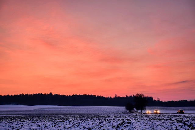 Free download sunset winter snow dusk scenery free picture to be edited with GIMP free online image editor